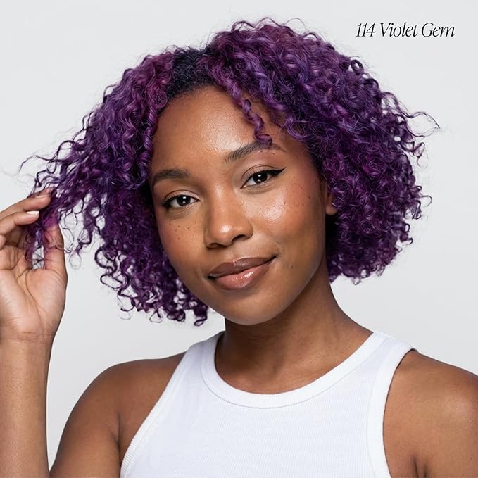 Adore Semi Permanent Hair Color (114 Violet Gem) | Vegan & Cruelty-Free Purple Hair Dye | No Ammonia, No Peroxide, No Alcohol | 4 Fl Oz (Pack of 1)