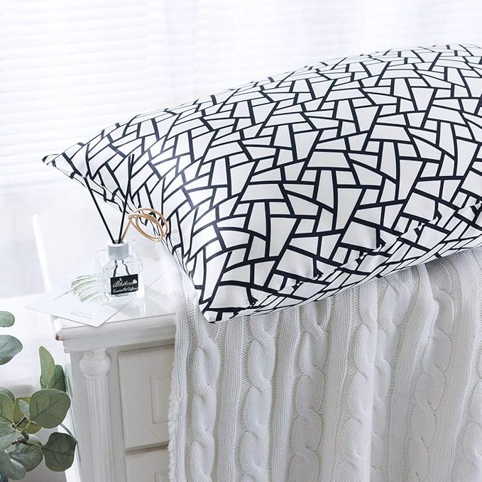 SLPBABY Silk Pillowcase for Hair and Skin with Hidden Zipper Print (Queen, Pattern25)