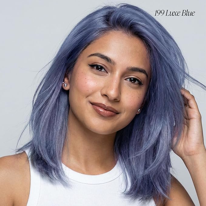 Adore Semi Permanent Hair Color (199 Luxe Blue) | Vegan & Cruelty-Free Blue Hair Dye | No Ammonia, No Peroxide, No Alcohol | 4 Fl Oz (Pack of 1)