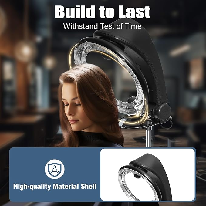 3 in 1 Hair Dryer, Orbiting Infrared Hair Dryer, Halo Roller Ball Hair Color Processor, 850w, For Home and Salon, Black