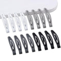 16 PCS Snap Hair Clips Metal Barrettes for Women Non Slip Barrettes for Thick and Thin Fine Hair,Matte Black Gray White,2.36 x 0.43 Inches.