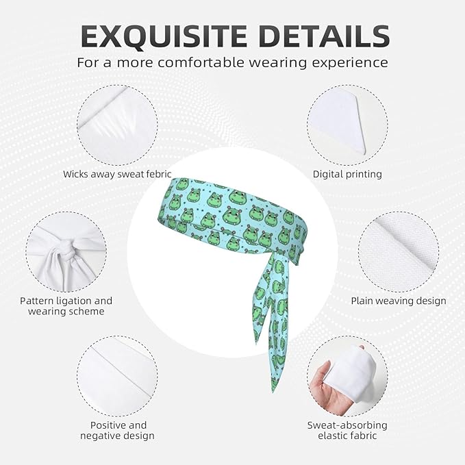 Men Women Fashion Sports Sweat Band Hair Accessories for Sports Workout Shower, Long Multifunction Cute Cartoon Hippo Head Ribbon Headwear
