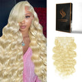 Clip in Hair Extensions Real Human Hair Body Wave 613 Bleach Blonde Clip in 100% Brazilian Remy Human Hair Extensions 8pcs Per Set with 18 Clips Double Weft 16 Inch 90g/3.6oz