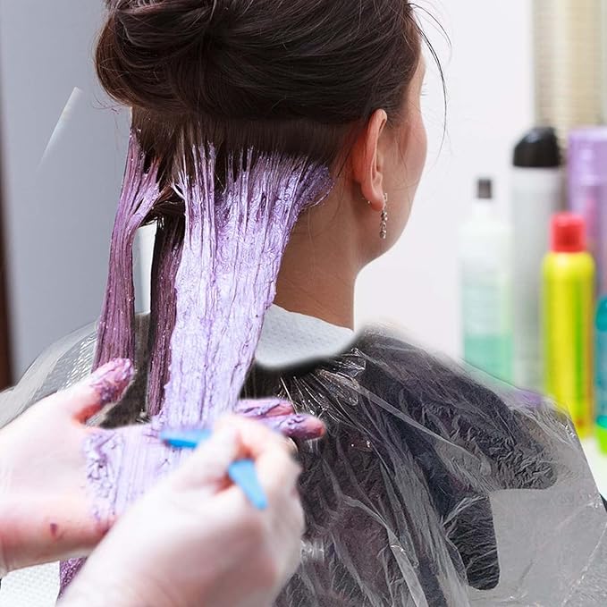 400 Pcs 35 x 47 Inch Disposable Clear Plastic Hair Salon Capes, Waterproof Barber Capes for Barbershop and Salon