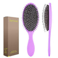Boar Bristles Hair Brush for Women and Men, Detangling Hair Brush for Smoothing Massage Add Shine, Nylon&Boar Bristles Detangler brush for Hair Healthy (1 Pack-Purple)