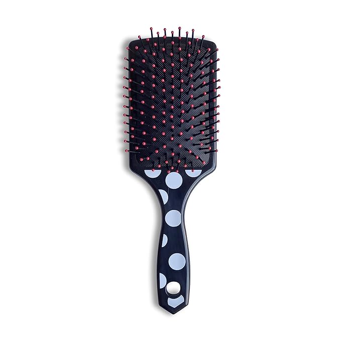 The Cheetah Pro Detangler Brush by BeaverStrong, Large Size TPR Hair Brush with Air Cushion, Nylon Ball Tips and Easy Grip (Black)