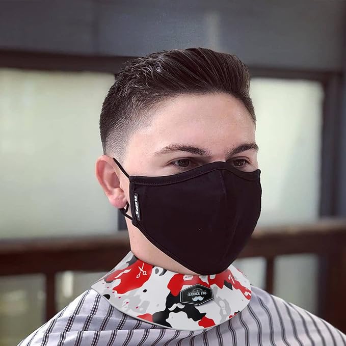 Hair Cutting Collar, Styling and Hair Cutting Aids Neck Shield Neck Wrap, with Adjustable Closure, Non-Slip Neck Wrap for Hairdressing Hair Dye or Hair Cut (Red Camouflage)