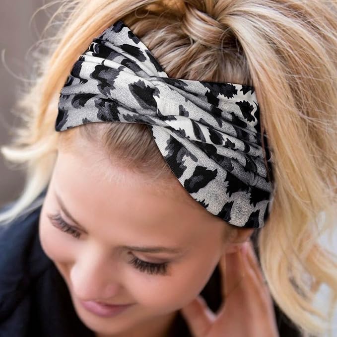 Extra Wide Headbands for Women Large Turban Headband Non Slip Boho Elastic Hairband Hair Twisted Knot Head Bands Accessories