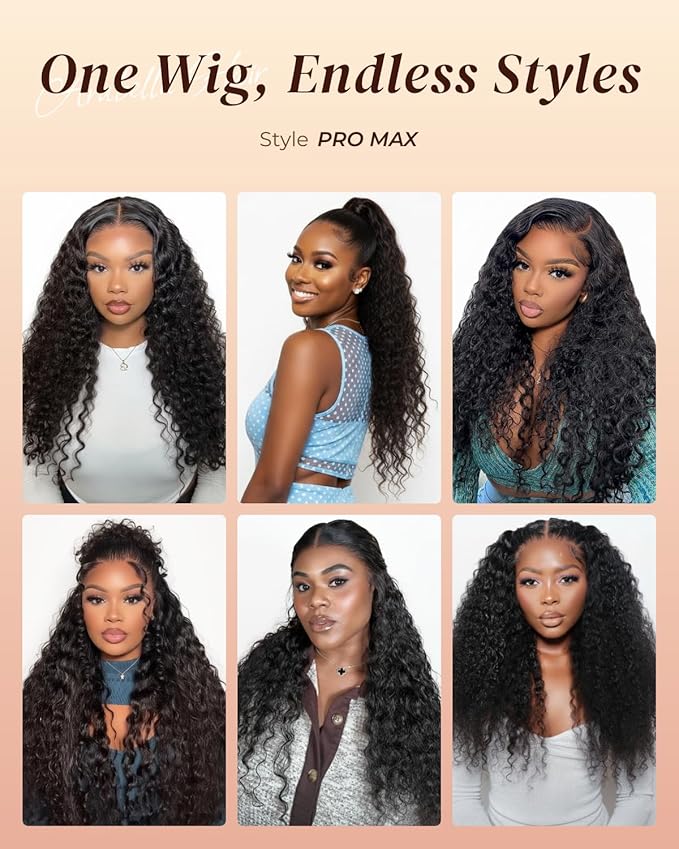 Arabella 13x6 Lace Front Wigs Human Hair 210% Density Glueless Wigs Human Hair 100% Curly Wave Human Hair Wigs 12A Pre Plucked Pre-Bleached Pre-Cut Glueless Wig (24inch,13x6 deep curly wig)