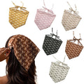 6 Pack Hair Scarf Headband for Women Elastic Bandana Head Scarf Large Boho Triangle Kerchief with Clips Non Slip Scarves