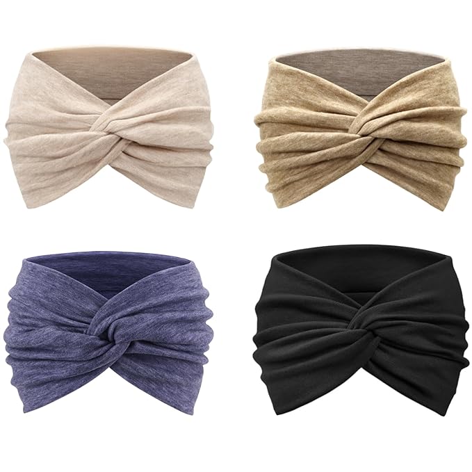 Extra Wide Headbands for Women Large Turban Headband Non Slip Boho Elastic Hairband Hair Twisted Knot Head Bands Accessories