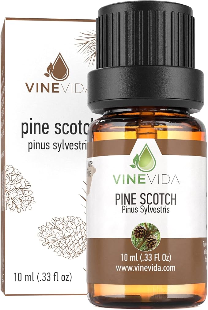 VINEVIDA Pine Scotch Essential Oil - Undiluted - DIY Candle Scents - 10 mL for Soap Making - Safe for Skin