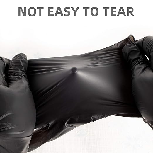 Black Disposable Medical Black Vinyl Exam Gloves Industrial Gloves- Latex-Free & Powder-Free 100PCS (BK-XLarge)