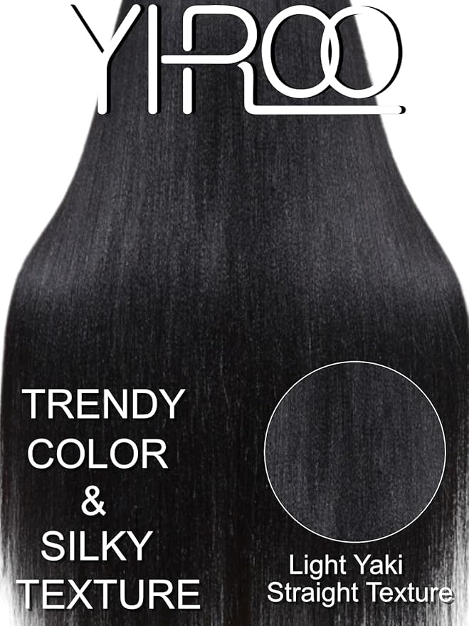 YIROO V Part Wig Yaki Straight Human Hair Wigs for Black Women Upgrade Upart Wig No Leave Out 180% Density 24 Inch