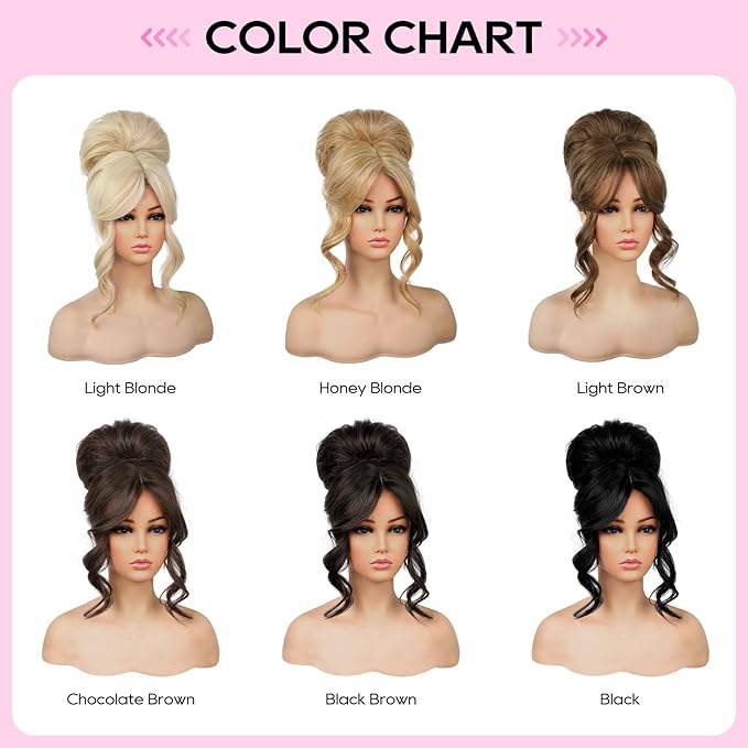 REECHO Messy Bun Hair Piece with Bangs – 2-in-1 Drawstring Ponytail Extension Updo Wig & Hair Topper with Long Side Bangs, Natural-Looking Hair Bun Hairpieces for Women - Black