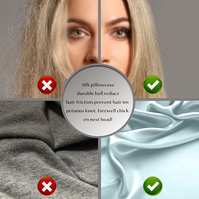 Silk Pillowcase for Hair and Skin, Soft, Breathable and Sliky Queen Size Silk Pillow Case, Both Sides Natural Mulberry Silk Pillowcases with Hidden Zipper (Queen Size 20"X 30")