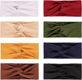 DRESHOW 8 Pack Headbands for Women Yoga Knotted Headbands Elastic Criss Cross Hair Accessories Sports Head Wrap Non Slip