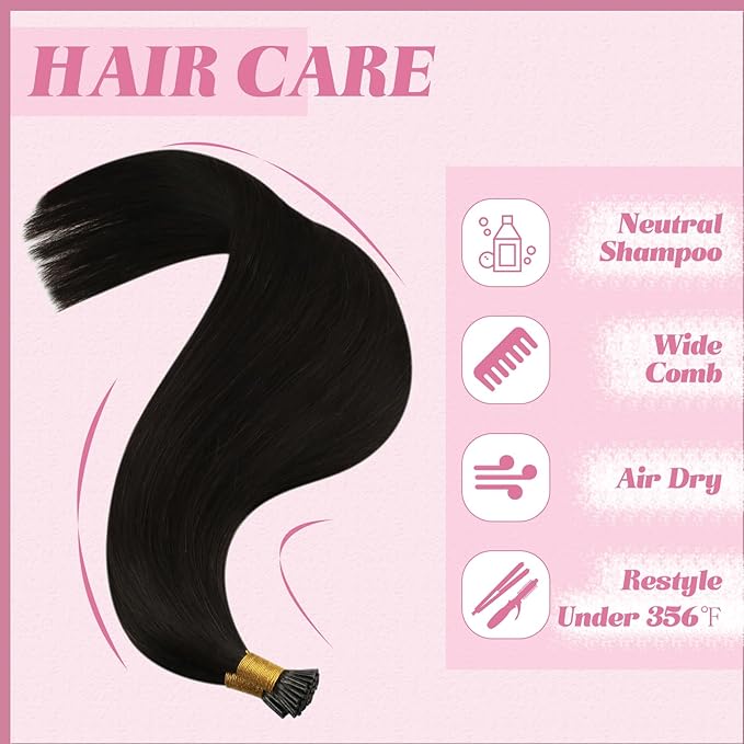 YoungSee I Tip Hair Extensions Dark Brown 24 Inch I Tip Extensions Human Hair Brown Itip Human Hair Extension Remy Hair 50g 50s Natural Looking Hair Extension for Long Hair