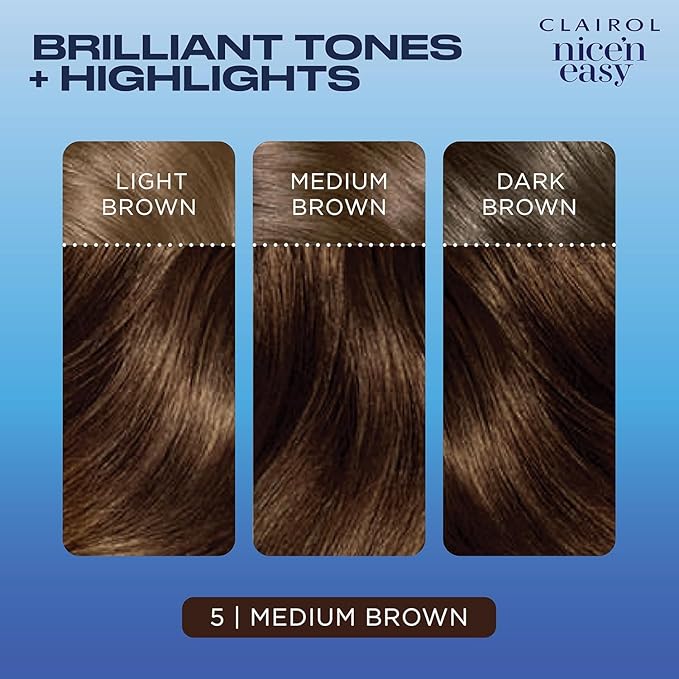 Clairol Nice'n Easy 5 Medium Brown Permanent Hair Dye & Root Touch-Up Multi-Pack Bundle