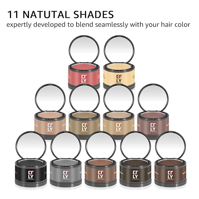 Root Touch Up Hair Shadow Powder for Thinning Hair, Eyebrows, and Beard Line for Women and Men (Auburn)