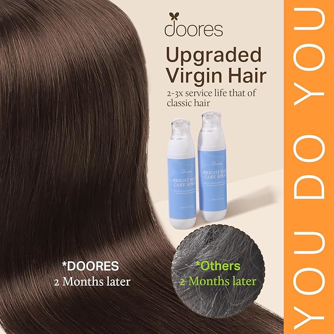 DOORES Clip in Hair Extensions Seamless, Chocolate Brown 18 Inch 110g 7pcs, Human Hair Extensions Seamless Clip ins Straight for Women Invisi Edge