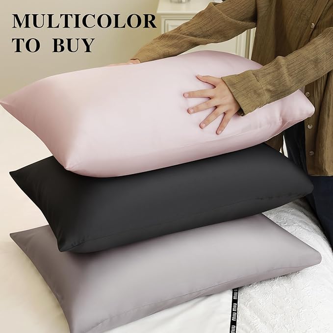 ECOSA Luxurious 30 Momme 100% Mulberry Silk Pillowcase (50x70cm) – 6A Grade Charmeuse Weave, Oeko-TEX® Certified – Frizz-Free Hair & Wrinkle-Free Skin (Sky Blue)