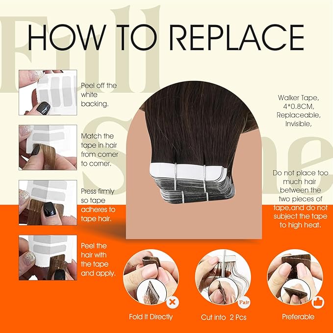 Full Shine Hair Extensions Tape in Color 2 Darkest Brown Ombre 3 Darker Brown And 27 Caramel Blonde Long Tape in Hair Extensions Remy Seamless Invisible Skin Weft 18Inch 50G 20Pcs Natural Straight