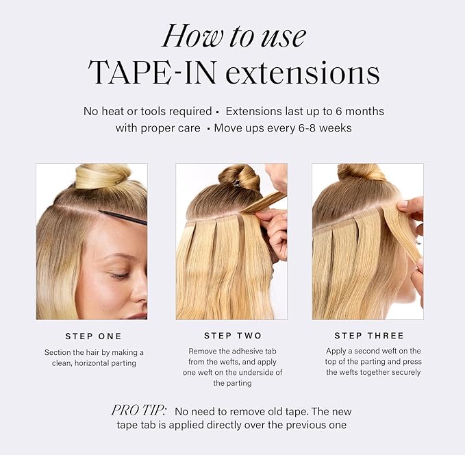 Luxy Tape-In Hair Extension Collection 16", 50g, Beige Blonde, 20 pieces