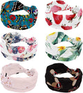 6 Pcs Stretchy Headbands for Women, Absorbed Sport Headband Soft Twist Knotted Headbands for Daily Life Yoga Workout, Dogs Collection Multi Animal
