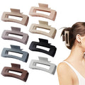 Large Nonslip Matte Neutral Claw Hair Clips for Thick, Thin or Curly Hair - 8 Strong Hold Jumbo 4.1 Inch Jaw Clips for Women and Girls