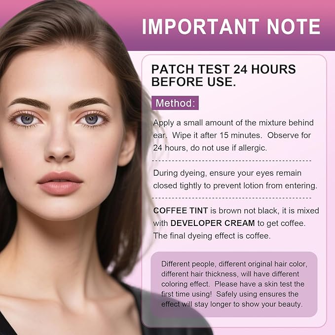 Eyelash & Eyebrow Color Kit, Professional Instant Lash & Brow Color Kit, Easy to Use with Natural Results, DIY Hair Coloring Eye Brow & Eye Lash Set for Beginner Salon Beauty 7ml (Coffee/Dark Brown)