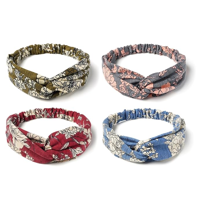 Elastic Knotted Headbands for Women Cloth Head Hair Bands for Women's Hair Non Slip Boho Wrap Twisted Hair Accessories