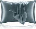 BEDELITE Satin Pillowcase for Hair and Skin, Super Soft and Cooling Similar to Silk Pillow Cases 2 Pack with Envelope Closure, Gift for Women Men(20"x26" Standard Size, Space Grey)