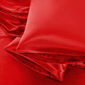 Aormenzy Satin Pillow Cases for Women King Size Set of 2, Red Satin Pillowcase for Hair with Envelope Closure Silky Pillow Covers Wrinkle, Fade Resistant (20x40 Inches)