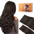 DOORES Clip in Hair Extensions Real Human Hair, Dark Brown 150g 9pcs 20 Inch, Clip in Extensions Real Natural Weft for Women Thick Silky Straight Weft