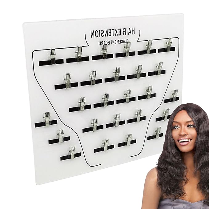 Hair Extension Holder with Clips – Sturdy Acrylic Styling Board for Sectioning, Organizing, and Displaying Hair Extensions, Wigs, and Wefts – Professional Salon Tool for Hair Stylists and Home Use