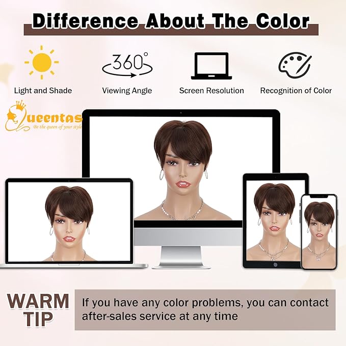 QUEENTAS Brown Short Hair Toppers for Women with Thinning Hair 360°3D Cover with 3 Clips Hair Pieces Wispy Bangs 4.6"*3.6" Coverage(Chocolate Brown/#4)