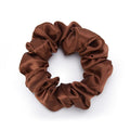 3 Pcs Silk Hair Ties, 22 Momme 100% Mulberry Hair Band, Silk Scrunchies for Women and Girls, 6A Grade No Damage Ponytail Holders (1.2in Width, Brown)