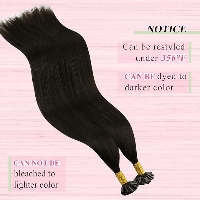 YoungSee U Tip Hair Extensions Brown U Tips Hair Extensions Real Human Hair Darkest Brown 18In 1G/S 50G