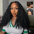 7x6 Burmese Curly Glueless Wigs Human Hair Pre Plucked Pre Cut 250% Density Drawstring Wig Human Hair 7x6 HD Lace Front Wigs Human Hair for Black Women Wear and Go Glueless Wig Natural Color 22inch