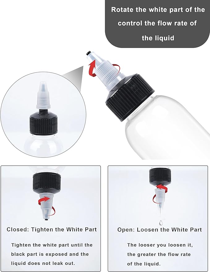 12 Pcs 8oz Plastic Squeeze Bottles with Twist Top Cap, 250ml Clear Dispensing Bottles, Empty Squirt Bottle for Liquids, Sauces, Arts, Crafts, Travel