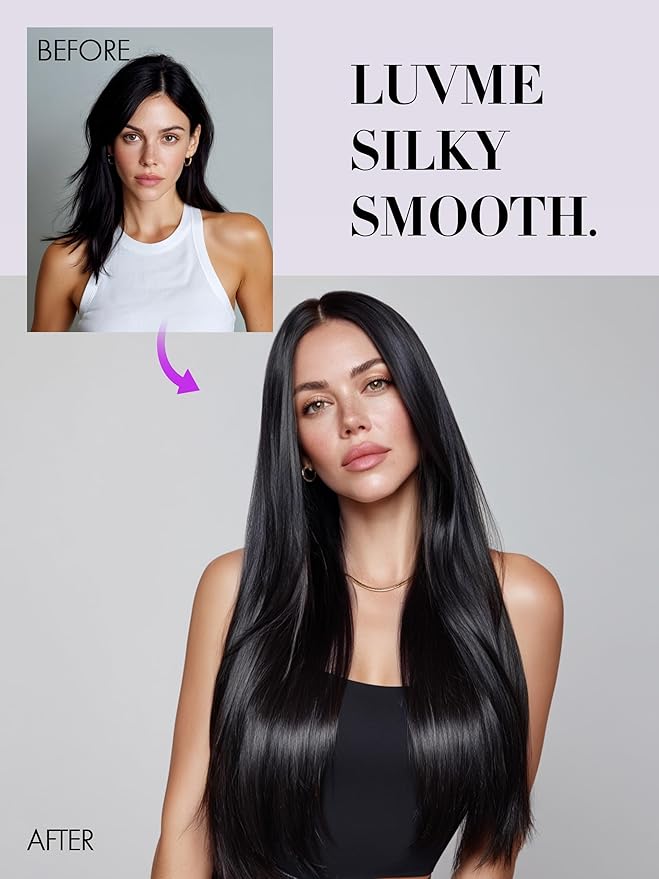 LUVME Invisible Clip in Hair Extensions Real Human Hair, 18 inch 2 Pack 220g 12Pcs, Natural Black Remy Human Hair Extensions Clip ins for Women, Natural Human Hair