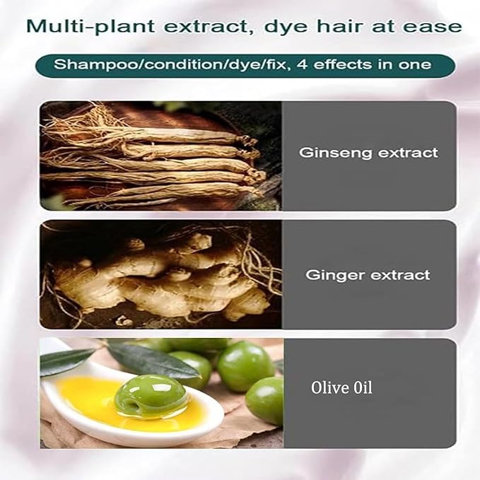 Natural Plant Hair Dye, New Botanical Bubble Hair Dye 20ml 10Packs/Box, Chestnut Brown, Pure Plant Extract for Grey Hair Color Bubble Dye, Color Conditioner Shampoo