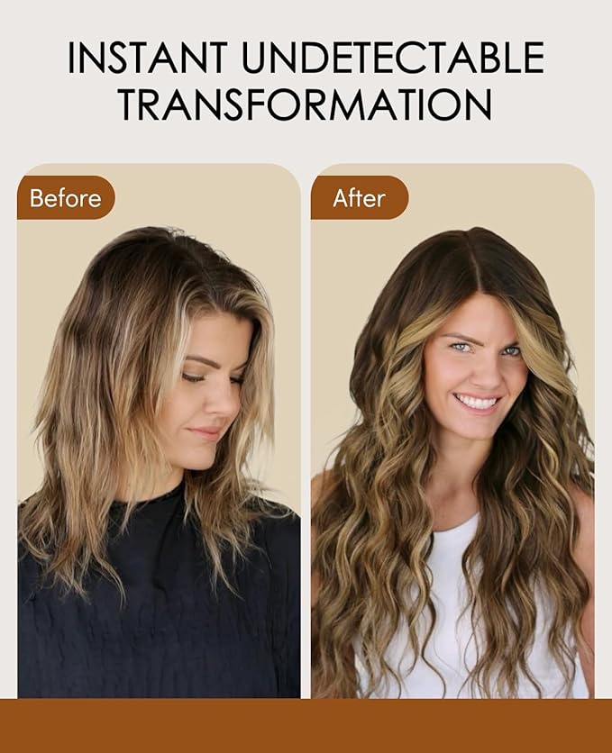 VINBAO 60g Invisi Edge Tape in Hair Extensions Human Hair, Balayage Chocolate Brown to Caramel Blonde 20pcs Injection Tape in Hair Extensions Natural Blend 22inch #4/27/4