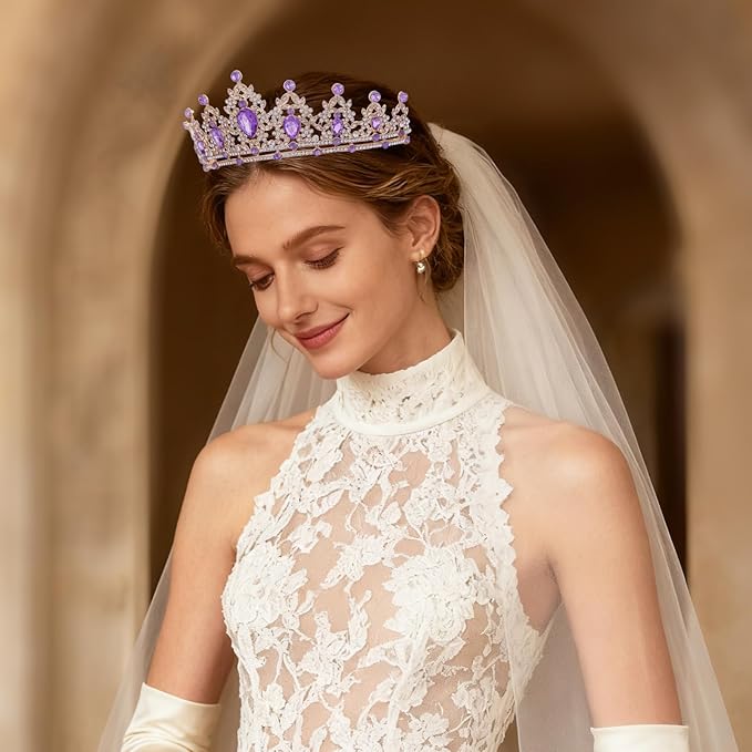 Princess Tiara and Crown for Women Wedding Tiaras for Bridal Tiaras and Crystal Crowns Rhinestone Headband Metal Hair Accessories for Costume Birthday Party Prom Gifts