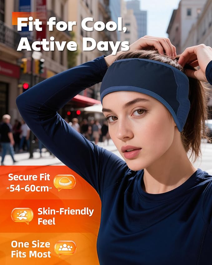 Winter Sport Headband Ear Warmer - Windproof Forehead & Breathable Fleece Headband for Skiing, Running, Cycling