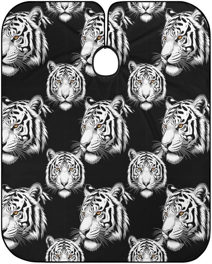 Large Long Professional Barber Cape, Hairdressing Apron Animal Tiger Black Art Shampoo Cutting Household Capes Wrap for Hair Salon
