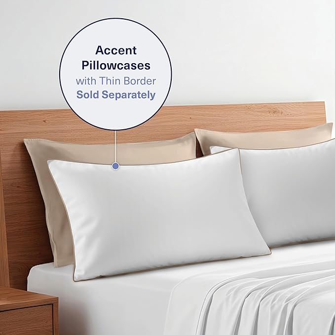 Kickoff Viscose Bamboo Pillowcase, Standard, Set of 2, 100% Organic Hidden Zippered Viscose Bamboo Pillow Case Standard Size, Cooling Pillow Cover for Hot Sleepers (20"x26", Iced Latte)