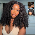 7x6 Burmese Curly Glueless Wigs Human Hair Pre Plucked Pre Cut 250% Density Drawstring Wig Human Hair 7x6 HD Lace Front Wigs Human Hair for Black Women Wear and Go Glueless Wig Natural Color 20inch