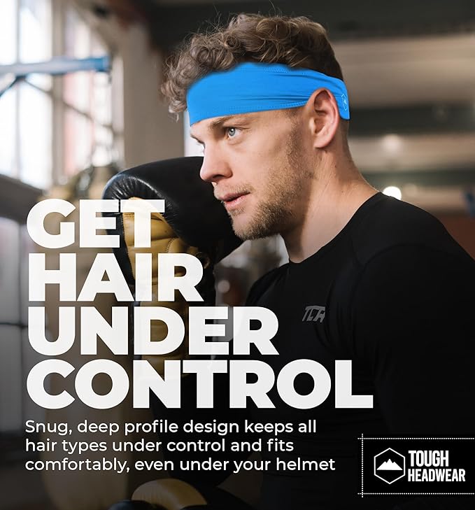 Tough Headwear Tough Outfitters Headband for Men - Mens Headbands - Working Out Sports Performance Head Bands - Athletic Cycling Running Sweat Band, Football Headbands - Sweat Bands Men/Women